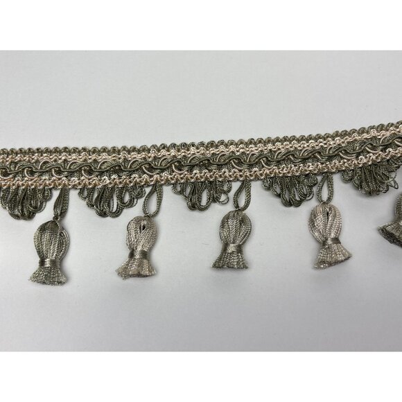 Brimar 1.5" Scallop Fringe Trim Gold Plum Copper Germany 1 yard Fancy Tassels Vt - Picture 2 of 10